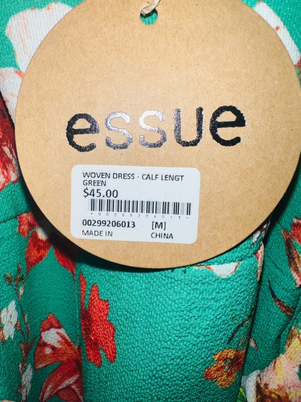 essue Teal Floral Maxi Dress with Spaghetti Straps - Picture 7 of 7